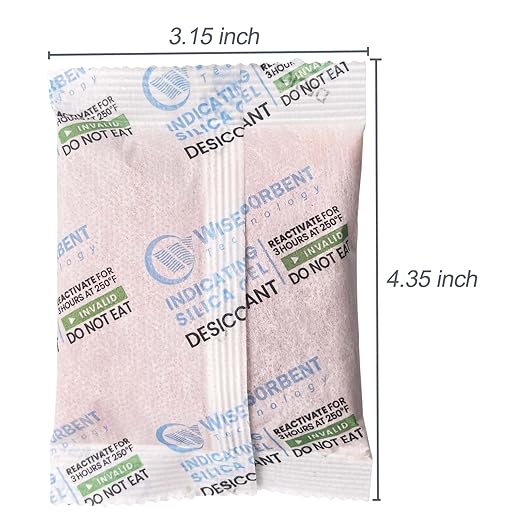 [6 Packs] 50g Desiccant Packs, Indicating Silica Gel Packets, Rechargeable Desiccant Packs, Desiccant Moisture Absorber for Storage