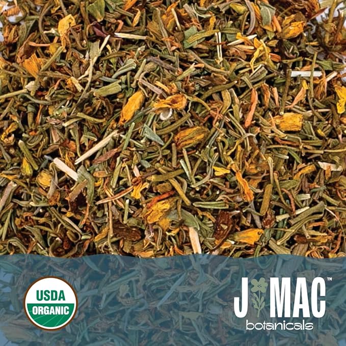 J Mac Botanicals, Organic St John's Wort (16 oz) Hypericum perforatum Loose Leaf Herbal Tea-FlexoryFit