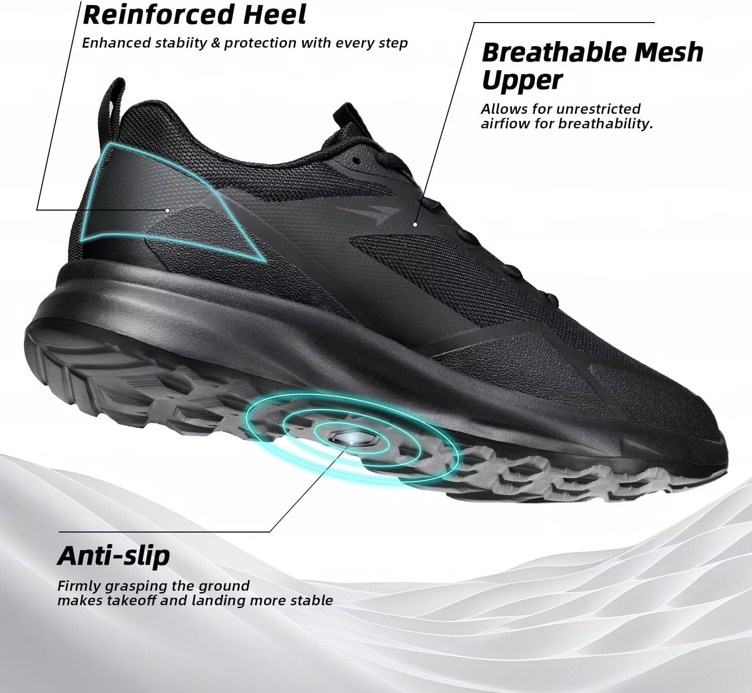 Mens Trail Running Shoes Fashion Walking Hiking Non Slip Sneakers Tennis Cross Training Outdoor Casual Workout Trainers