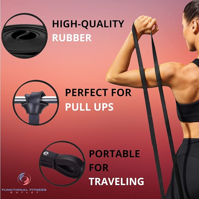 Pull Up Assist Bands Set by Functional Fitness. Heavy Duty Resistance and Assistance Training Band-FlexoryFit