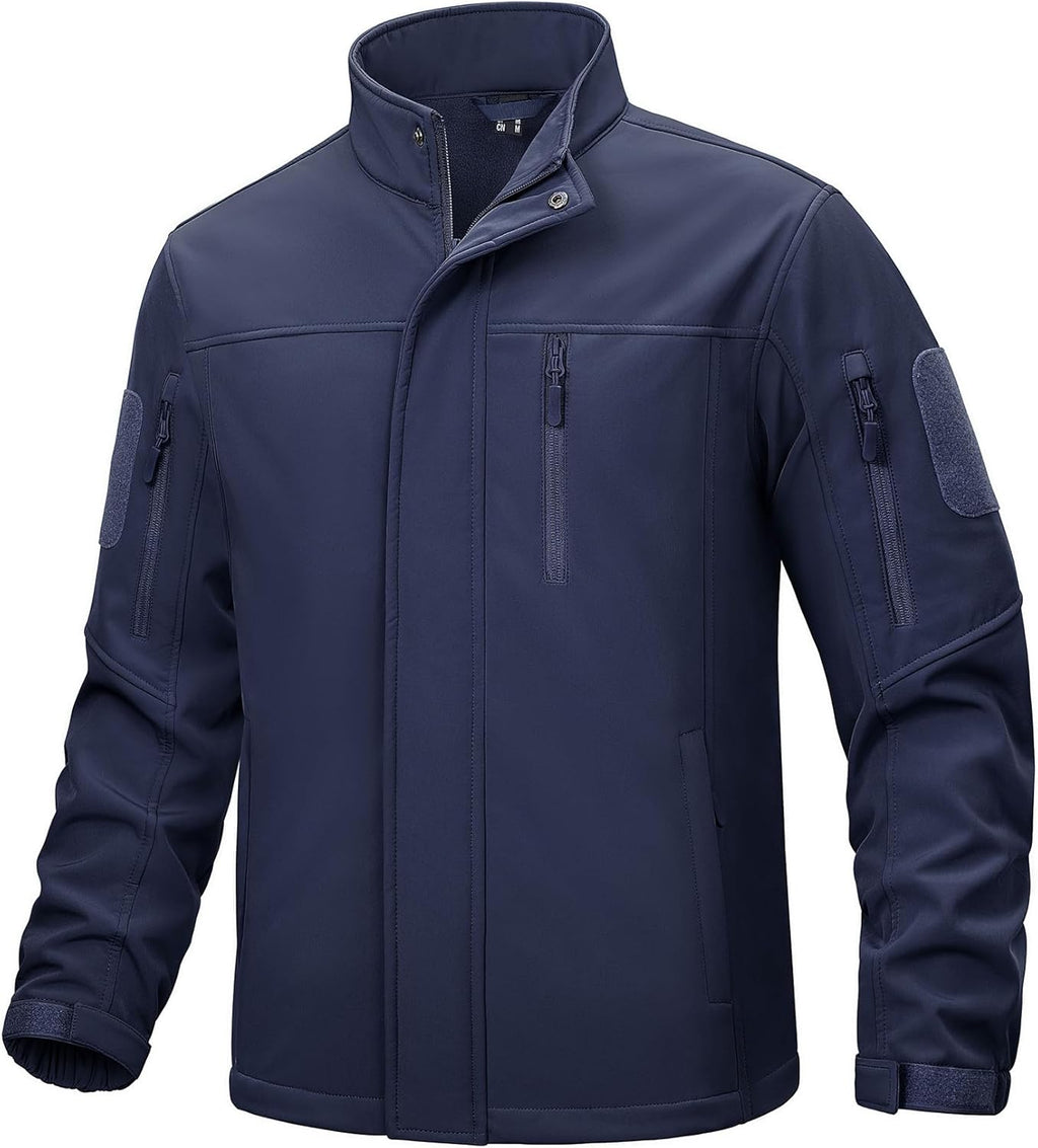 TACVASEN Men's Tactical Softshell Jacket Fleece Lined Water Resistant Windbreaker Military Lightweight Coat for Hiking