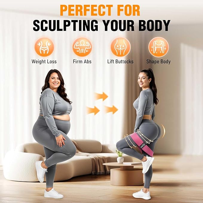 Fabric Resistance Bands for Working Out - Exercise Bands for Women and Men, Booty Bands for Legs and Glute, Yoga, Pilates, Rehab, Fitness and Home Workout-FlexoryFit