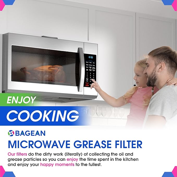 Microwave Filter Replacement 5.12” x 7.64” Fits Frigidaire 5304464105 WB06X10608 GE Microwave Filter - Aluminum Mesh Screen Grease Filter - Filters Air Entering Over the Range Oven Vent Fan