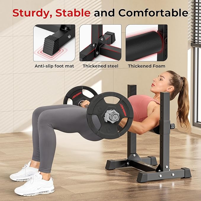BODYRHYTHM Bulgarian Split Squat Stand, Single Leg Squat Roller Stand with 9 Adjustable Roller Heights for Squats, Leg Lunges, Lower Body Training.-FlexoryFit