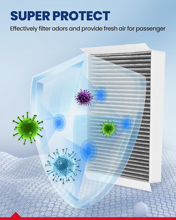 KAX Cabin Air Filter, Replace for (CF12152) Mustang GT/EcoBoost/V6/Shelby GT350/ Bullitt 2015-2021,Passenger Compartment Air Filter with Activated Carbon