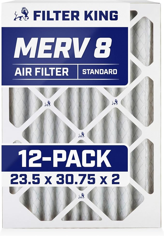 Filter King Air Filters | 23.5x30.75x2 | 12-PACK | MERV 8 HVAC Pleated AC by FilterKing