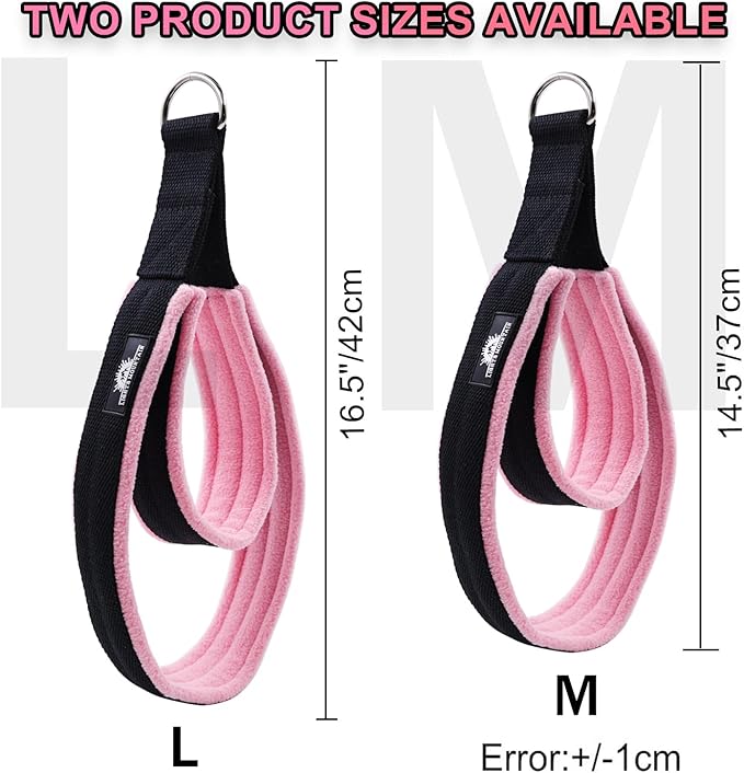 1 Pair Enhanced Pilates Double Loop Straps for Reformer, Thickened D-Ring Handle Straps, Yoga Exercise Accessories in 2 Lengths and Multicolor for Home Gym Workout-FlexoryFit