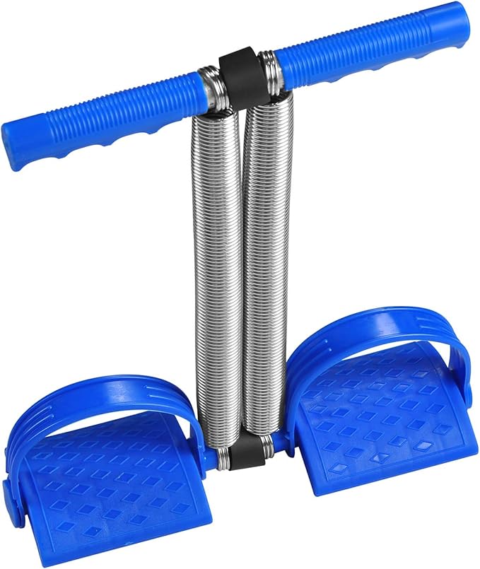 Elastic Sit Up Equipment, Pull Rope Dual Spring Tension Foot Pedal Sit Up Equipment for Abdominal, Leg Exerciser Tummy Trimmer Sport Fitness Slimming Training Bodybuilding at Home Gym-FlexoryFit
