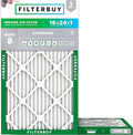 Filterbuy 16x24x1 Air Filter MERV 8 (MPR 700) Dust Defense Replacement (2-Pack), Electrostatic Pleated HVAC AC Furnace Filters, Made in USA (Actual Size: 15.38 x 23.38 x 0.75)