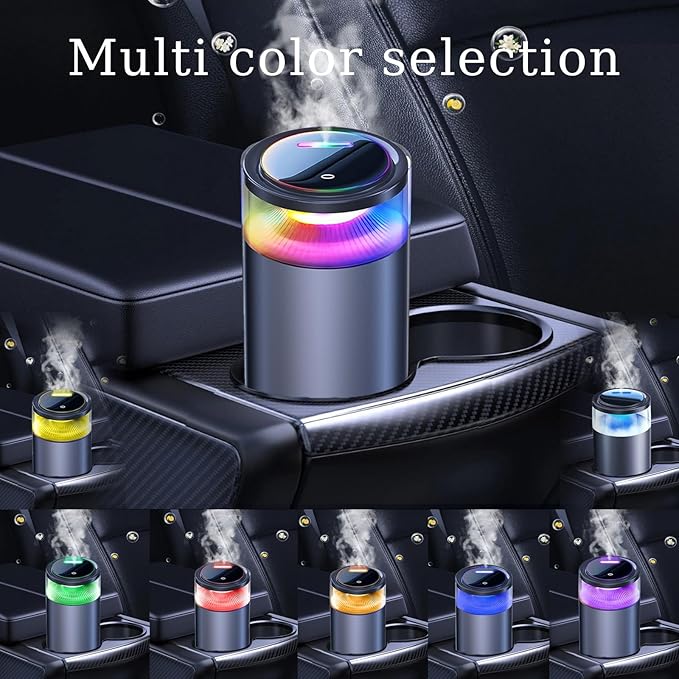 Smart Car Air Freshener, Car Diffuser, 2026 Upgraded 8 Colorful Ambient Light,Rechargeable,Long Lasting,Automatic Intensity,Lasts 6 Months,Fragrance Scents Refill X2 for CAR,Bedroom and Office