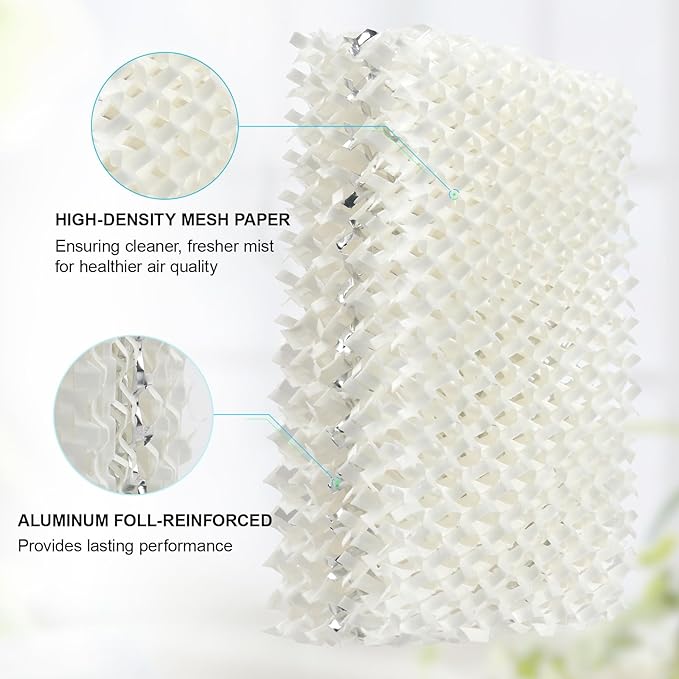 WF813 Humidifier Filter Replacement for Equate EQWF813/EQ-2119-UL, Relion RCM-832/RCM-832N, Procare PCWF813/PCCM-832N Cool Mist Humidifier Wick Filters 4 Pack
