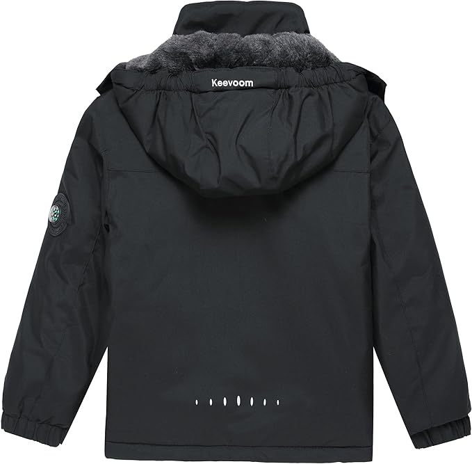 Keevoom Boys Winter Coat Ski Jacket Windproof Kids Snowboard Warm Fleece Snow Coat Waterproof Outdoor Hooded Ski Coats-FlexoryFit