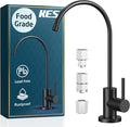 KES Lead-Free Drinking RO Water Faucet for Kitchen Sink (Food Grade Stainless Steel), Reverse Osmosis Faucet, Water Filter Faucet for RO Water Filtration System, Non-Air Gap, Black, Z506LF-BK