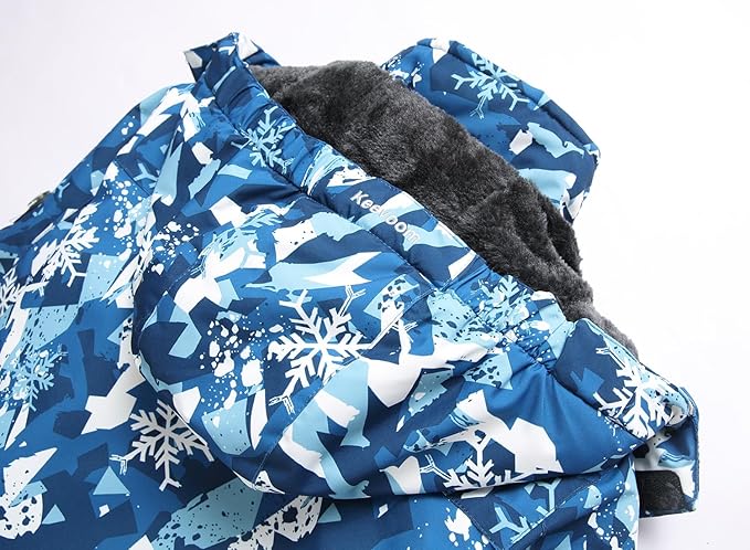 Keevoom Boys Winter Coat Ski Jacket Windproof Kids Snowboard Warm Fleece Snow Coat Waterproof Outdoor Hooded Ski Coats-FlexoryFit
