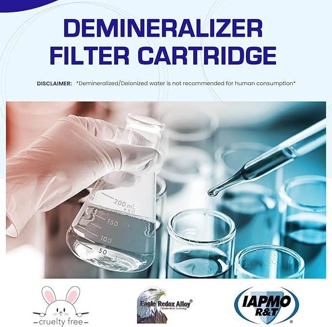 Crystal Quest Demineralizer Filter Cartridge - 2-7/8" x 20" - Heavy-Duty, Ideal for Lab, Research and Medical Applications for Ultra Pure Water Needs