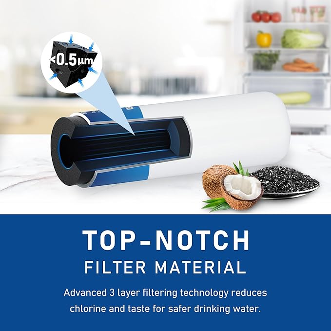 ULTRAWF Frigidaire Water Filter Replacement, Compatible with Frigidaire ULTRAWF, Pure Source Ultra, Kenmore 9999, 469999, 46-9999, A0094E28261, Height 11 inches 1 Pack (1)