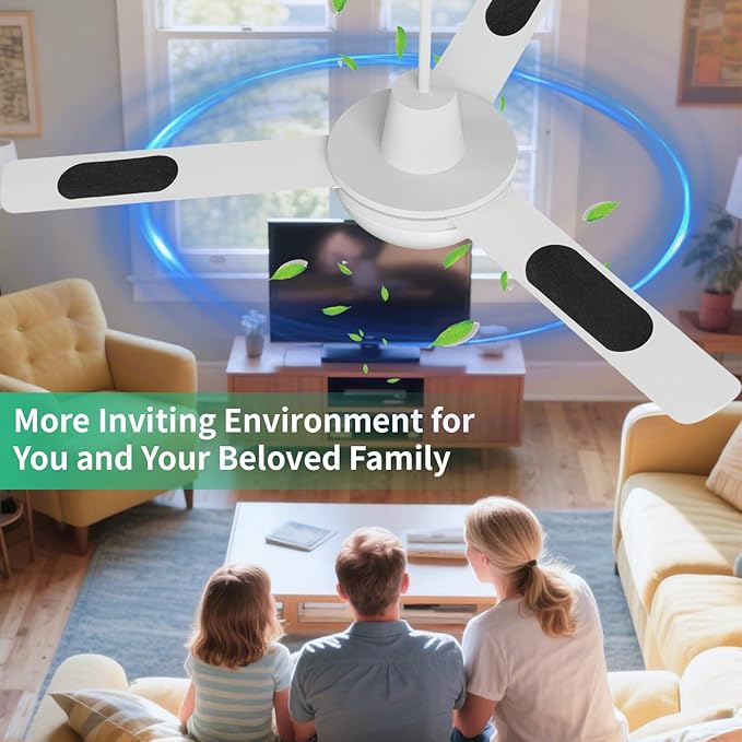5 Pack Ceiling Fan Filters for Blades, Air Fan Filters for Ceiling Fan Blades with Activated Charcoal for Common Household Contaminants, Unscented Coconut Carbon Universal Ceiling Fan Air Purifiers