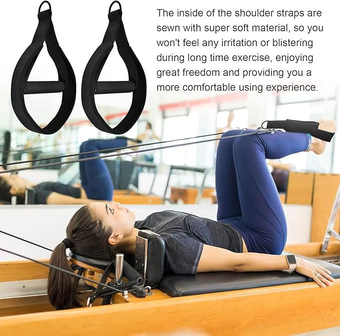 Pilates Double Loop Straps for Reformer, D Ring Straps Handle, Yoga Exercise Straps, 2 PCS-FlexoryFit
