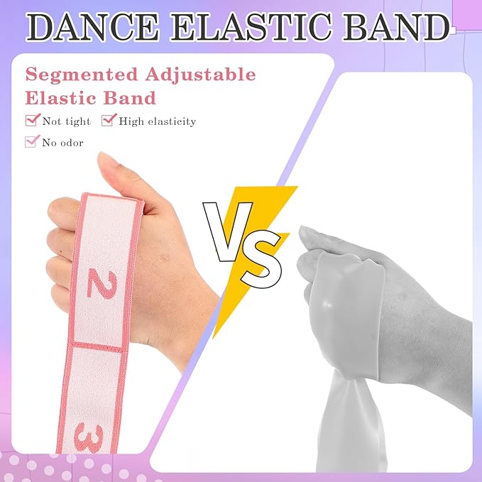 Stretch Strap for Kids Elastic Gymnastics Stretching Ballet Dance Band with 8 Loops Adjustable Exercise Training Resistance Strap for Children Stuff Pilates Latin Yoga Equipment-FlexoryFit