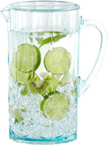 BELLAFORTE Shatterproof Tritan Plastic Water Pitcher With Lid, Myrtle Beach 88oz Unbreakable Water Jug with Handle Perfect for Orange Juice, Iced Tea & Beverage - Dishwasher Safe - BPA Free - Teal