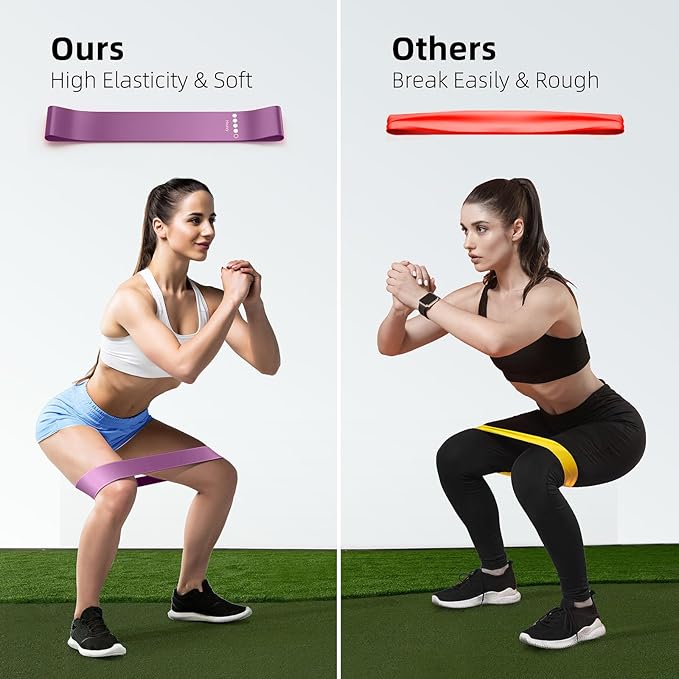 Resistance Bands for Working Out, Elastic Exercice Loop Bands for Physical Therapy, Yoga Starter Set of Stretch Bands for Booty Legs, Pilates Flexbands-FlexoryFit