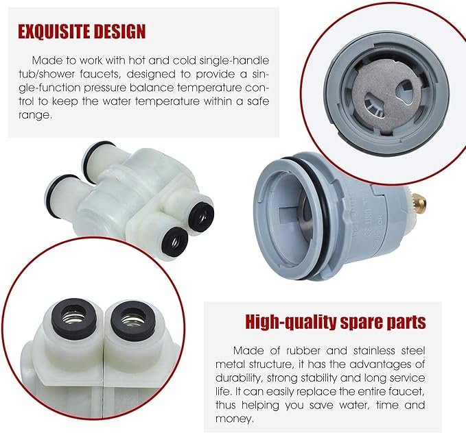 RP46074 Shower Universal Valve Cartridge Assembly for Delta Shower and Tub 13/14 Series Faucet, Replacement Part for Delta Monitor Cartridge, 2 Packs