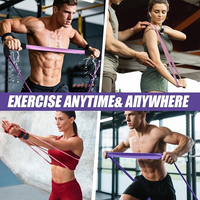 WHATAFIT Resistance Bands, Pull Up Assistance Bands, Exercise Bands, Workout Bands Set for Men and Women Home Fitness, Body Stretching, Strength Training, Physical Therapy-FlexoryFit