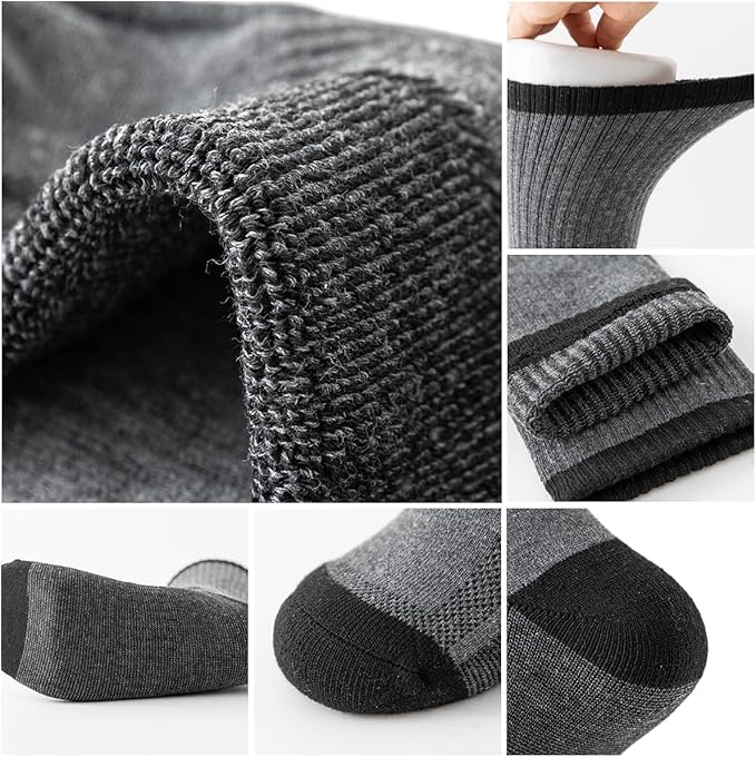 JOYNÉE 8 Pairs Mens Breathable Athletic Crew Socks Arch Support Cushioned Socks for Hiking Sports Running,Sock Size:10-13-FlexoryFit