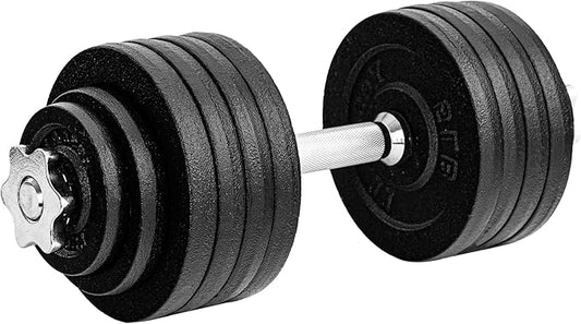 Yes4All Old School Adjustable Dumbbell Set with Weight Plates, Star Lock Collars/Connector, 40lbs to 200lbs Adjustable Weight Plates Set-FlexoryFit