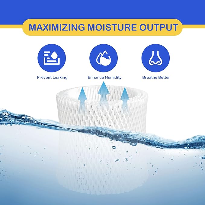 Humidifier Wicking Replacement Filter Compatible with Canopy Bedside and Nursery Humidifier, Wood Pulp & Paper Filter, 6 Pack