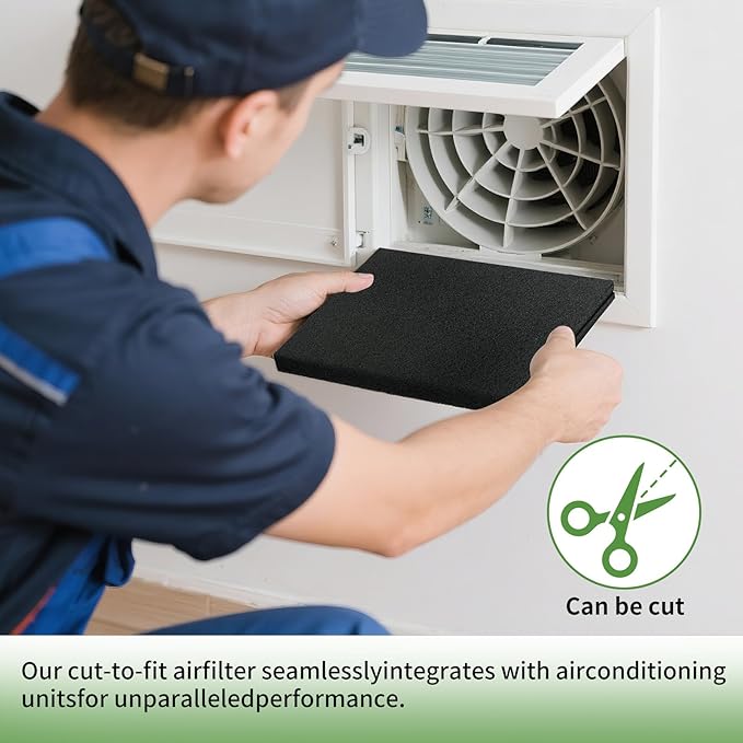 Cut to Fit Activated Carbon Air Filter 16" x 48" –Replacement Charcoal air Filters - Carbon Filter Sheet for Air Purifier, Window AC Air Vent and More-1PC