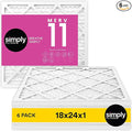 Simply 18x24x1 Air Filter, MERV 11, MPR 1000, 6 Pack, For Home AC Furnace & HVAC (Actual Size: 17.75"x23.75"x0.75") DUST, Pet, & Allergy Control