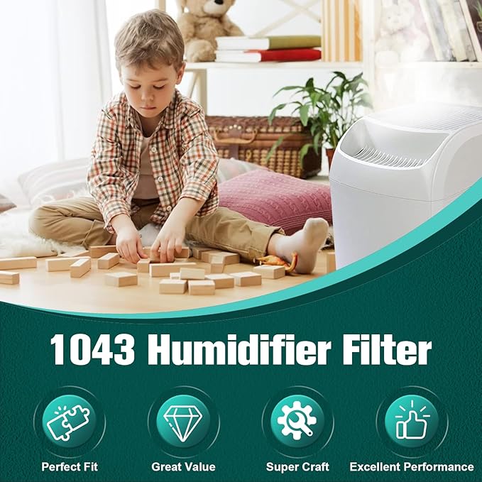 ROMON 1043 Humidifier Super Filter Wick Replacement for Essick Air AIRCARE 821000 826000 826800 831000 EP9500 EP9700 EP9R500 EP9R800 and Bemis Space Saver 8000 Series Humidifiers, 1 Pack