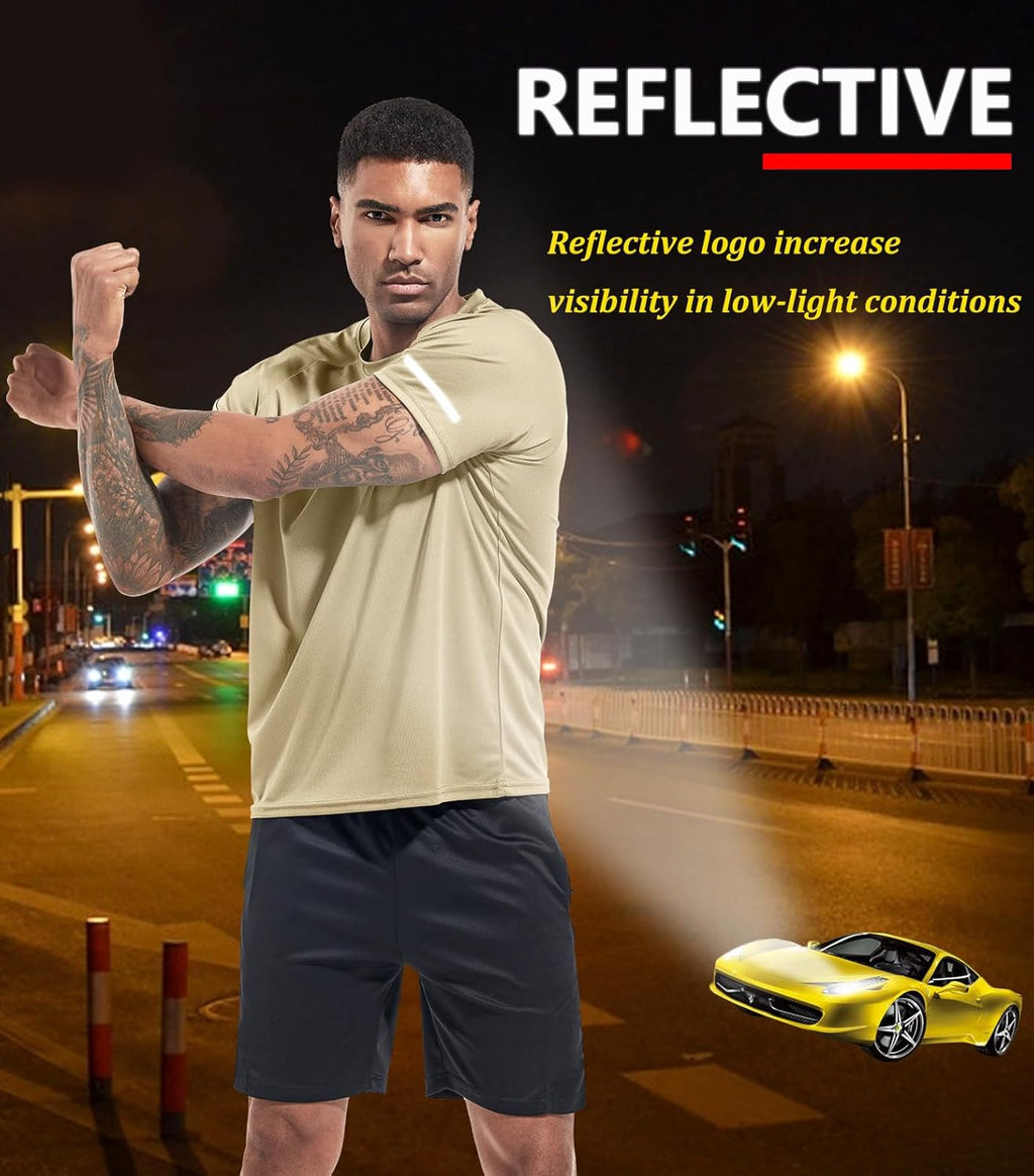 Boyzn 1, 3, 5 or 7 Pack Men's Workout Running Shirts, Dry Fit Moisture Wicking T-Shirt, Gym Athletic Short Sleeve Tee Shirts