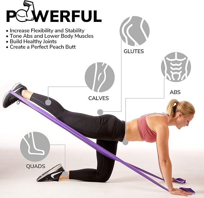 7Ft Long Resistance Bands for Stretching - Resistance Bands Set with Door Anchor - Exercise Bands Including Carry Pouch, E-Book & App - Latex-Free Workout Bands-FlexoryFit