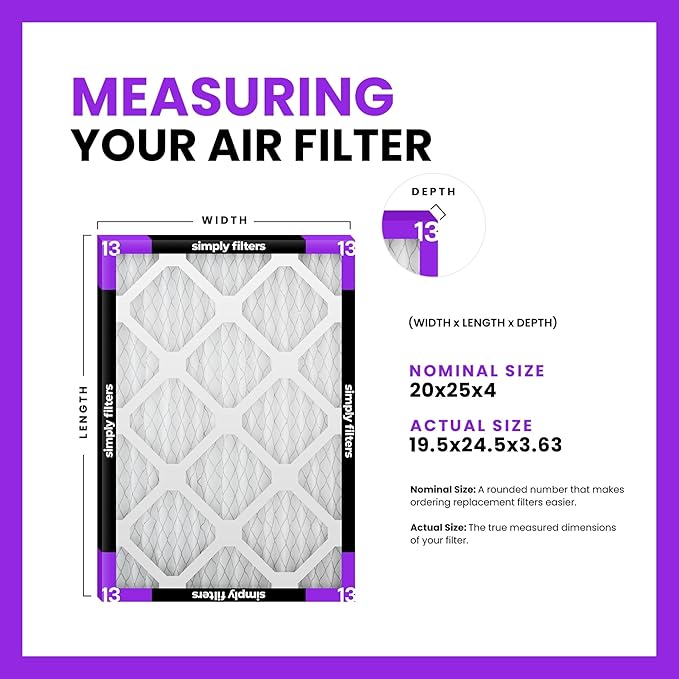 Simply 20x25x4 Air Filter, MERV 13, 6 Pack, Furnace Air Filter - Image 2