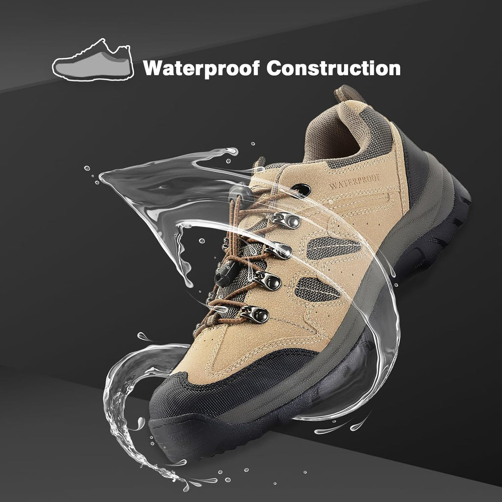 CC-Los Men's Waterproof Hiking Shoes Outdoor Comfortable Trekking Shoe Lightweight Working Sneaker
