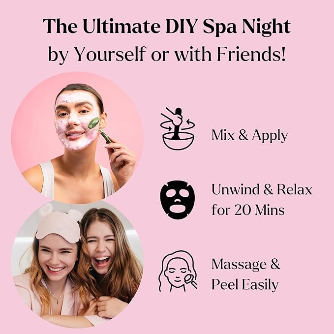 Jelly Mask for Facials - 12 Flavors Hydrating & Brightening Jelly Face Masks | Free Jade Roller & Spatula | Bulgarian Rose, Lavender, Hyaluronic Acid, 24K Gold face mask skin care |Vajacial Jelly Mask-FlexoryFit