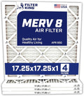 Filter King 17.25x17.25x1 Air Filter | 4-PACK | MERV 8 HVAC Pleated A/C Furnace Filters | MADE IN USA | Actual Size: 17.25 x 17.25 x .75"