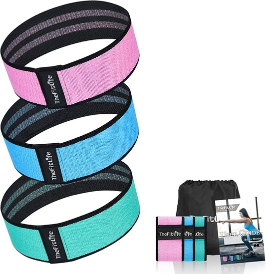 TheFitLife Resistance Exercise Bands for Women - Fabric Workout Bands for Booty, Hip, Glute, Leg, Thigh, Squat, Butt Lift Excersize and Fitness Loop Bands for Home Gym-FlexoryFit