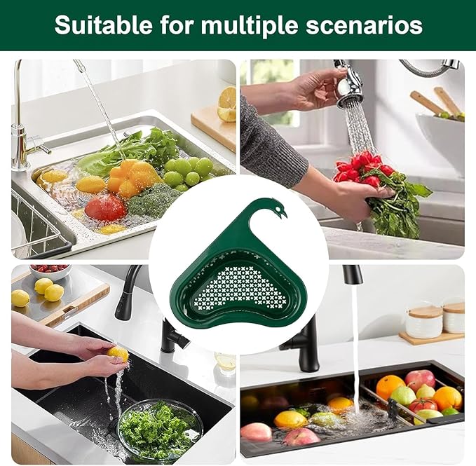 Faucet Hanging Filter Basket for Kitchen Sink, Faucet Hanging Filter Basket, Kitchen Sink Drain Basket Swan, Multifunctional Drain Basket for Kitchen Drain Strainer (3 Pcs B)