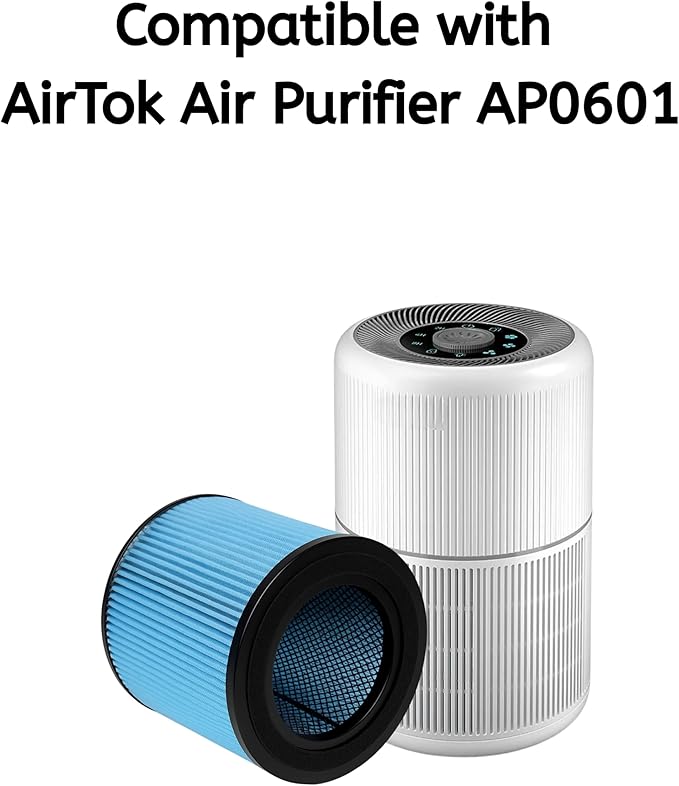 Nispira AP0601 Filter Replacement for AirTok Air Purifier AP0601-RF 2-in-1 True HEPA, 1 Pack