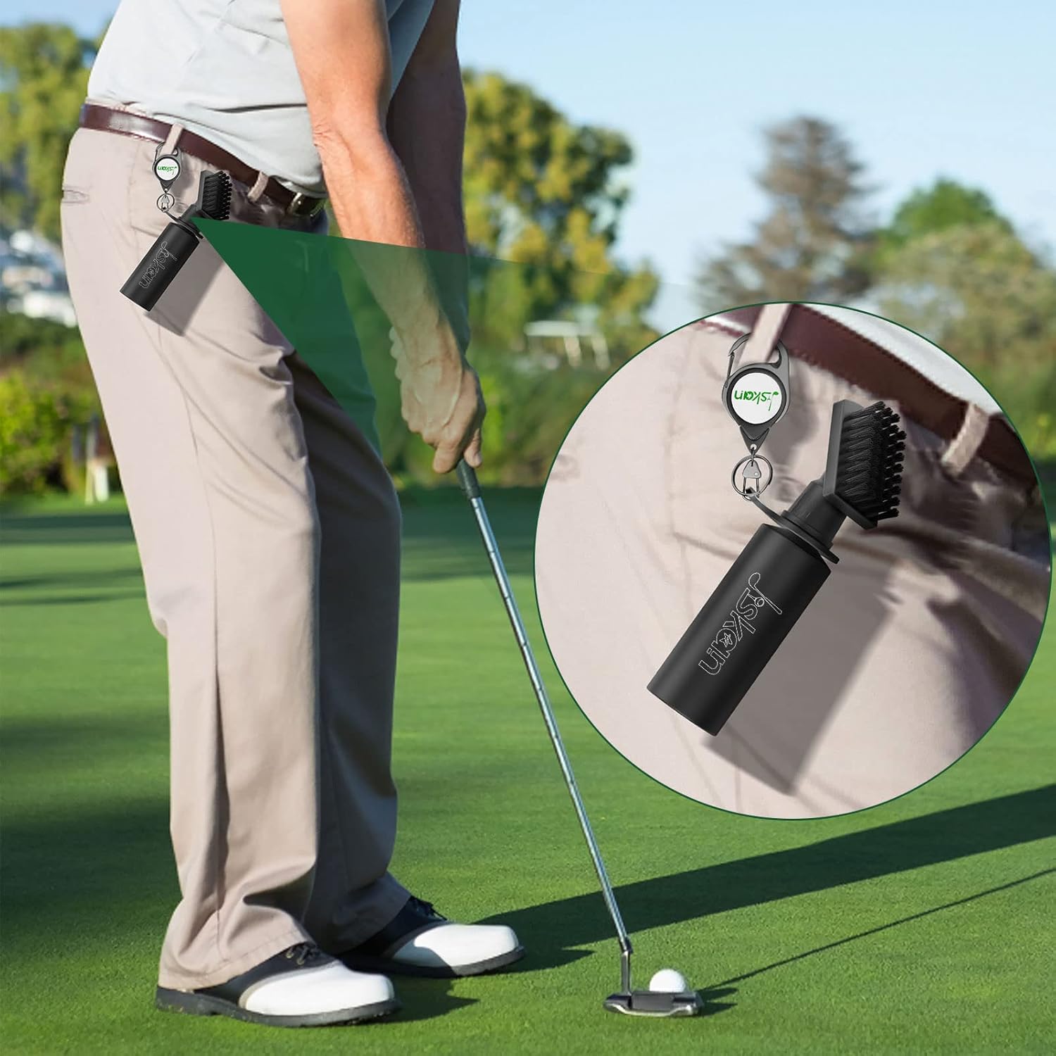 Pro Golf Club Cleaner Includes Water Golf Club Brush Golf Towel Golf Accessories for Bag Essentials Golf Accessories for Men Best Golf Gifts for Men/Women