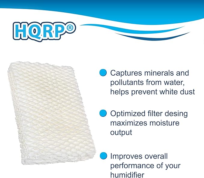 HQRP Humidifier Wick Filter Compatible with Graco 2H01 Replacement for Graco 2H00 / TrueAir 05510 Cool Mist 1.5 Gallon Humidifiers