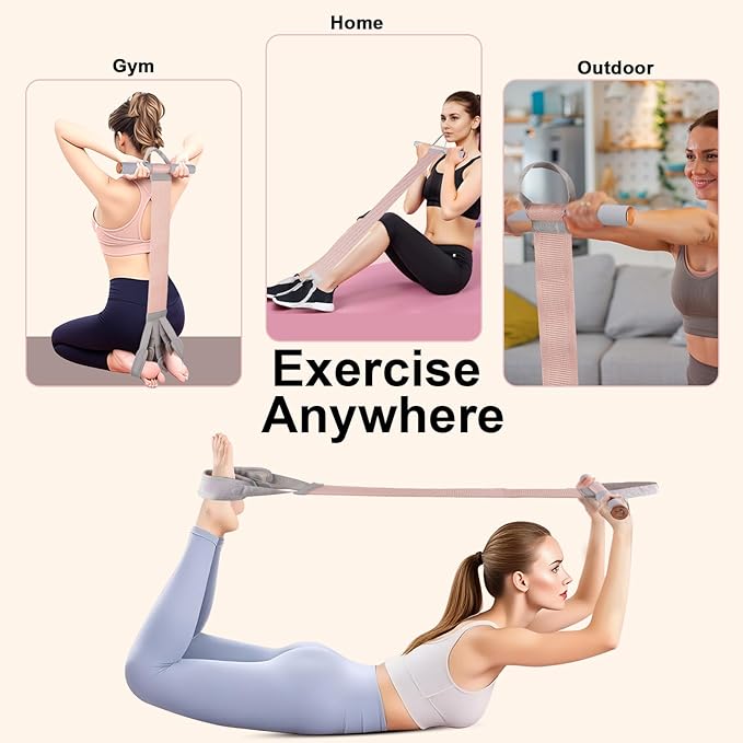 120LB Fabric Resistance Band with Handles,Non-Slip Pedal Puller Resistance Band for Strength Muscle Training-Thicken Fabric Fitness Resistance Bands for Full Body Toning,Physical Therapy-FlexoryFit