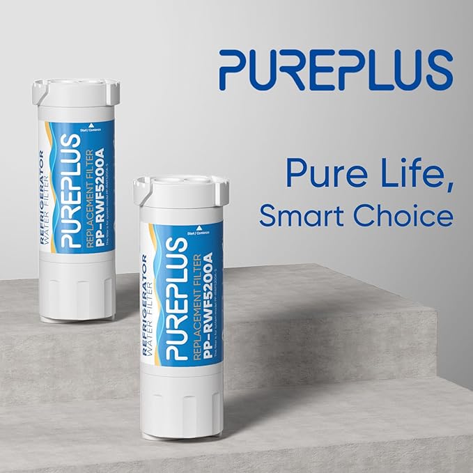 PUREPLUS XWF Replacement (NOT XWFE, NO Chips) for GE WR17X30702, GBE21, GDE21, GDE25, GFE24, GFE26, GNE21, GNE25, GNE27, GWE19, GYE18, CFE26 French Door & Side by Side Refrigerator Water Filter, 3Pack