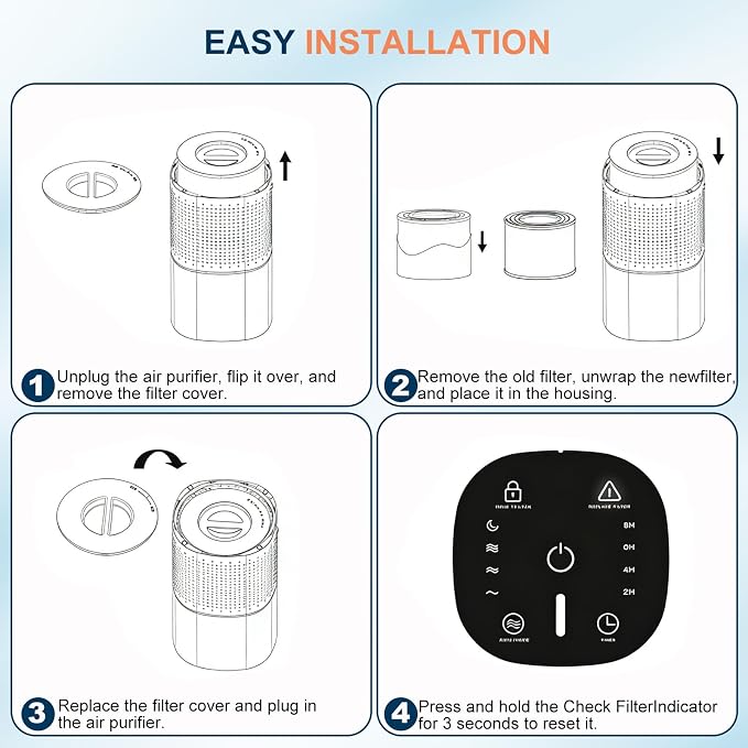 2 Pack 240 True HEPA Replacement Filter Compatible - Image 7