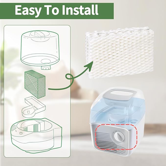 KTWT WF813 Humidifier Filters Replacement for Equate Eqwf813 Eq-2119-Ul PCWF813, fit Relion RCM-832 RCM-832N, ProCare PCCM-832N Cool Mist Humidifier Replacement Filters - 4 Pack