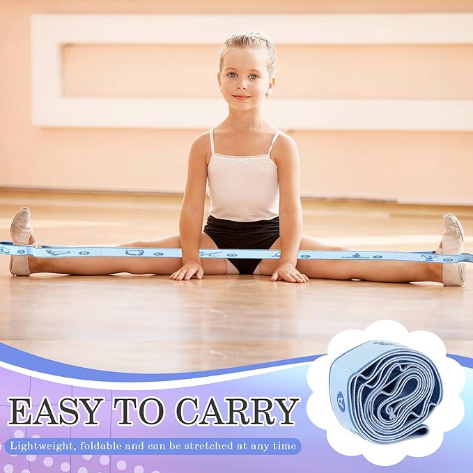 Stretch Strap for Kids Elastic Gymnastics Stretching Ballet Dance Band with 8 Loops Adjustable Exercise Training Resistance Strap for Children Stuff Pilates Latin Yoga Equipment-FlexoryFit