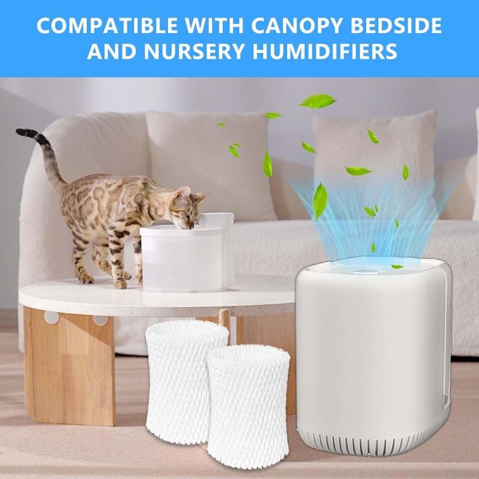 6 Pack Humidifier Wicking Replacement Filter Compatible with Canopy Bedside Humidifier ONLY, Made with Wood Pulp & Paper Filter
